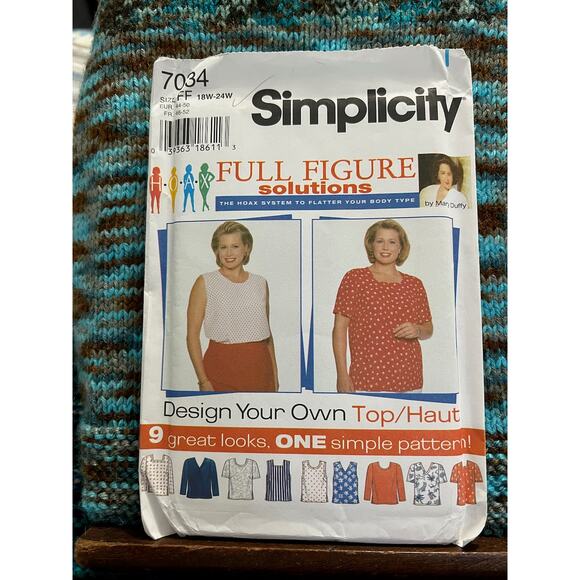 Simplicity 7034 pattern design your own top 18W-24W - Picture 1 of 4